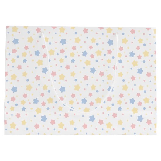 Baby Roze en Blauwe Sterren Patroon Groot Cadeauzakje (Achterkant)