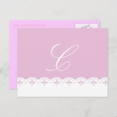 Baby Roze en kant Briefkaart (Voorkant / Achterkant)
