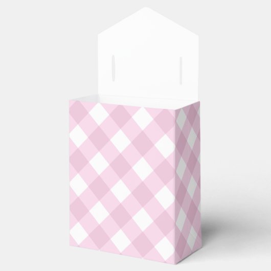 Baby Roze en White Gingham Pattern Bedankdoosjes (Geopend)