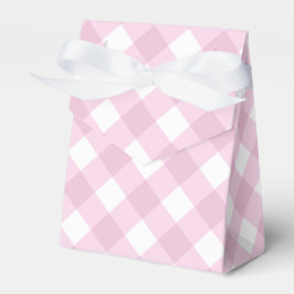 Baby Roze en White Gingham Pattern Bedankdoosjes