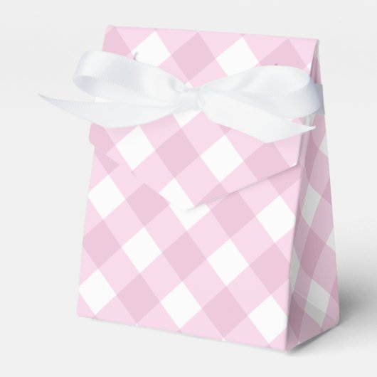 Baby Roze en White Gingham Pattern Bedankdoosjes (Voorkant Zijde)