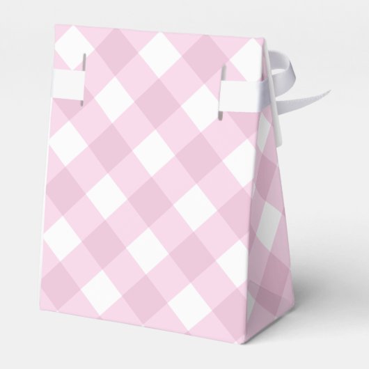 Baby Roze en White Gingham Pattern Bedankdoosjes (Achterkant)