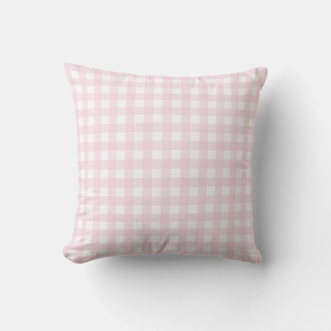 Baby Roze en White Medium Gingham. Sierkussens Kussen (Voorkant)