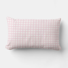 Baby Roze en wit klein Gingham Patroon. Kussen