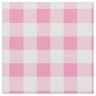 Baby roze en witte geruite streep stof