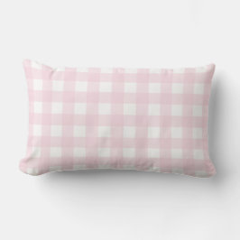 Baby roze en witte grote gingham Patroon. Kussen