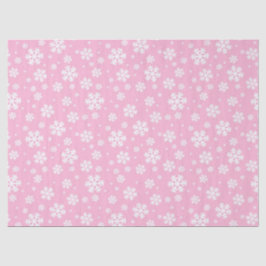 Baby roze en witte Kerstsneeuwvlokken Patroon Tissuepapier