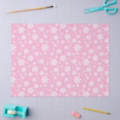Baby roze en witte kerstsnowflakes patroon tissuepapier (Craft)