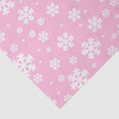 Baby roze en witte kerstsnowflakes patroon tissuepapier (Detail)