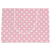Baby roze en witte poka dot grote cadeautas (Voorkant)