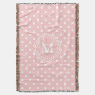 Baby Roze en Witte Stip Monogram Deken