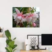 Baby roze en witte vloeren van Fuschia Poster (Thuiskantoor)