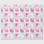 Baby Roze Engelse Rozen Cadeaupapier (Vlak)