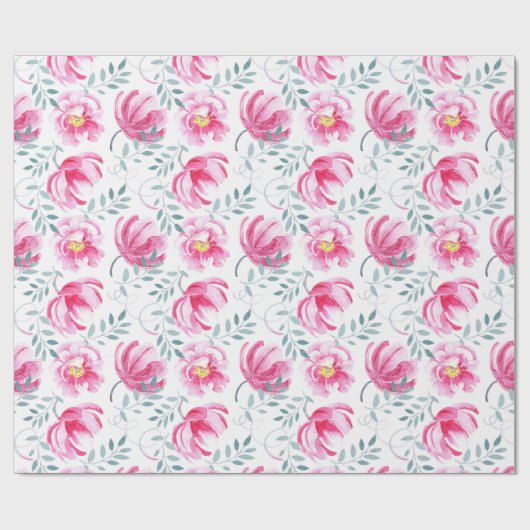 Baby Roze Engelse Rozen Cadeaupapier (Vlak)