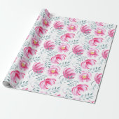 Baby Roze Engelse Rozen Cadeaupapier (Uitgerold)