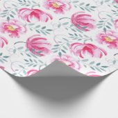Baby Roze Engelse Rozen Cadeaupapier (Hoek)