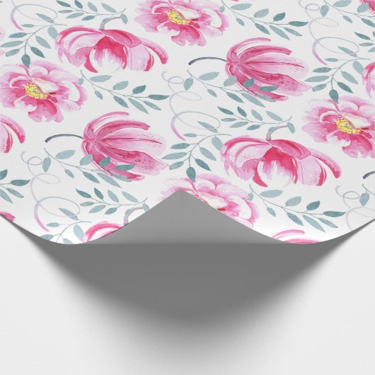 Baby Roze Engelse Rozen Cadeaupapier (Hoek)