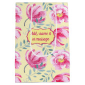 Baby Roze Engelse Rozen Middelgrote Gift Bag Medium Cadeauzakje (Achterkant)