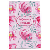 Baby Roze Engelstalige Roos Middelgrote Gift Bag Medium Cadeauzakje (Voorkant)