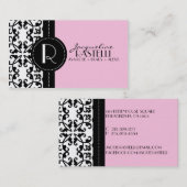 Baby roze Estate Damask roodkaart / Contactkaartje (Voorkant / Achterkant)