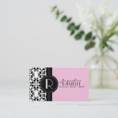 Baby roze Estate Damask roodkaart / Contactkaartje (Staand voorkant)