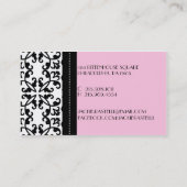 Baby roze Estate Damask roodkaart / Contactkaartje (Achterkant)