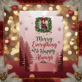 Baby Roze Familie Kerstkaart 2026 | Zachte Elegant RSVP Kaartje