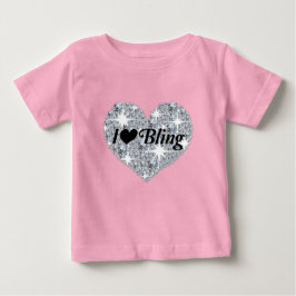 Baby Roze Faux diamanten hart 'I Love Bling'-ontwe