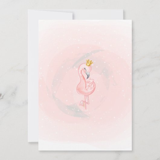 Baby Roze Flamingo Crown Floral Baby shower Kaart (Achterkant)