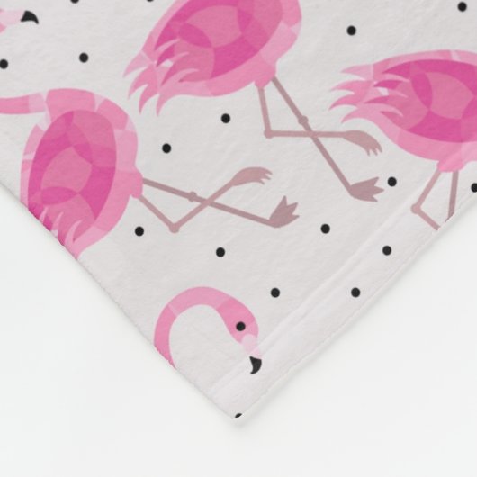 Baby roze Flamingo Polka Dots Fleece Deken (Hoek)