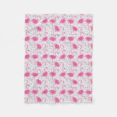 Baby roze Flamingo Polka Dots Fleece Deken (Voorkant)