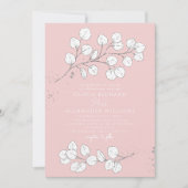 Baby Roze Frosty groen Eucalyptus bruiloft Kaart (Voorkant)