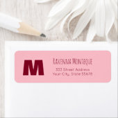 Baby Roze Gepersonaliseerde Monogram Letter Naam Etiket (Insitu)