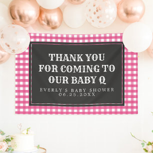 Baby Roze Geplakt Baby shower Welkomstbanner Spandoek