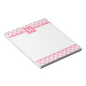 Baby Roze geruite Monogram Notitieblok (Schuin)
