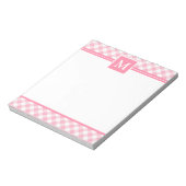 Baby Roze geruite Monogram Notitieblok (Linkerzijde)