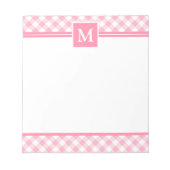 Baby Roze geruite Monogram Notitieblok (Voorkant)