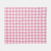 Baby Roze Gingham Fleece Deken (Voorkant (Horizontaal))