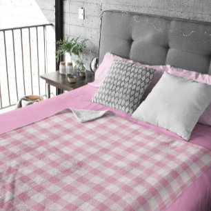 Baby Roze Gingham Fleece Deken