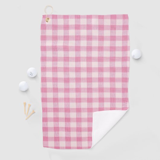 Baby Roze Gingham Golfhanddoek (Insitu)