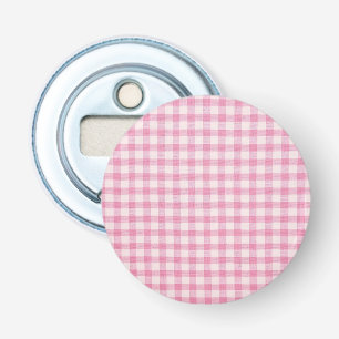 Baby Roze Gingham Patroon Button Flesopener