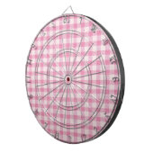 Baby Roze Gingham Patroon Dartbord (Voorkant Rechts)