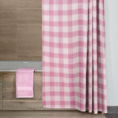 Baby Roze Gingham Patroon Douchegordijn