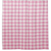 Baby Roze Gingham Patroon Douchegordijn (Voorkant)