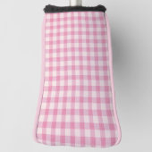 Baby Roze Gingham Patroon Golfheadcover (Draai 90)