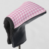 Baby Roze Gingham Patroon Golfheadcover (3/4 voorkant)