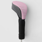 Baby Roze Gingham Patroon Golfheadcover (Schuin)