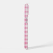 Baby Roze Gingham Patroon iPhone 15 Case (Rechterkant)