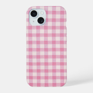Baby Roze Gingham Patroon iPhone 15 Case