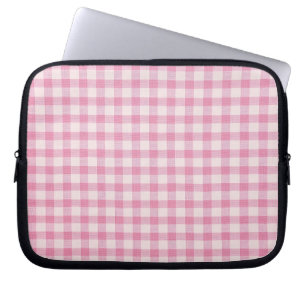 Baby Roze Gingham Patroon Laptop Sleeve